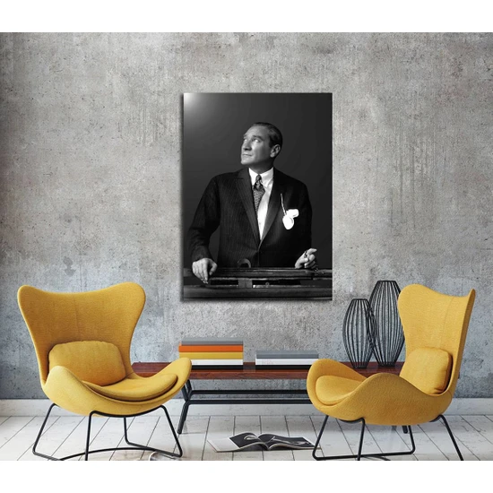 Tablosan  Istikbal Göklerdedir Atatürk Portresi Kanvas Tablo