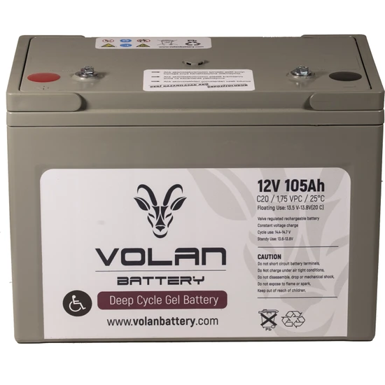 Volan Battery 12 Volt 105 Ah (Amper) Engelli Aracı Aküsü (Ücretsiz Kargo)
