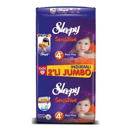 Sleepy Sensitive Bebek Bezi Ikili Jumbo Paket 4+ Beden Maxi Fiyatı