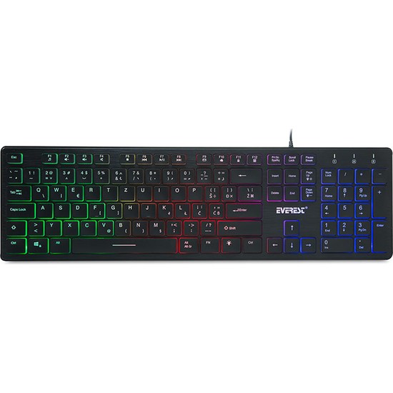 Everest KB-840 Siyah Aydınlatmalı USB LC Layout Slim Klavye