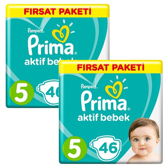 Prima Bebek Bezi Aktif Bebek 5 Beden Junior Fırsat Paketi