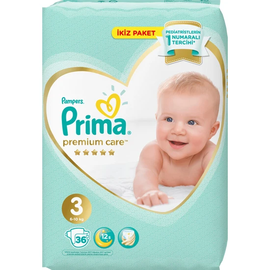 Prima Bebek Bezi Premium Care 3 Beden 36 Adet Midi Ekonomi Paketi