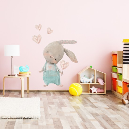 Sim Tasarım Sevimli Kalpli Tavşan Duvar Sticker Set 66x77 Fiyatı Sim Tasarım Sevimli Kalpli Tavşan Duvar Sticker Set 66x77 Fiyatı