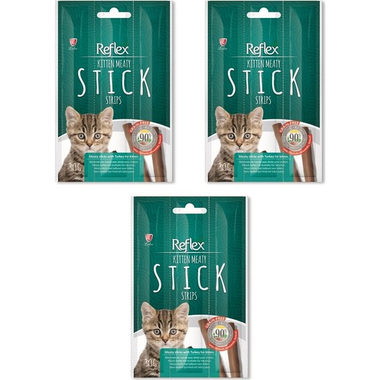 Reflex Stick Yavru Kedi Ödül Maması Hindili (3 Paket) Fiyatı
