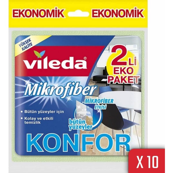 Vileda Konfor 2 Li Mikrofiber Bez 10 Lu Paket Fiyatlari Ozellikleri Ve Yorumlari En Ucuzu Akakce