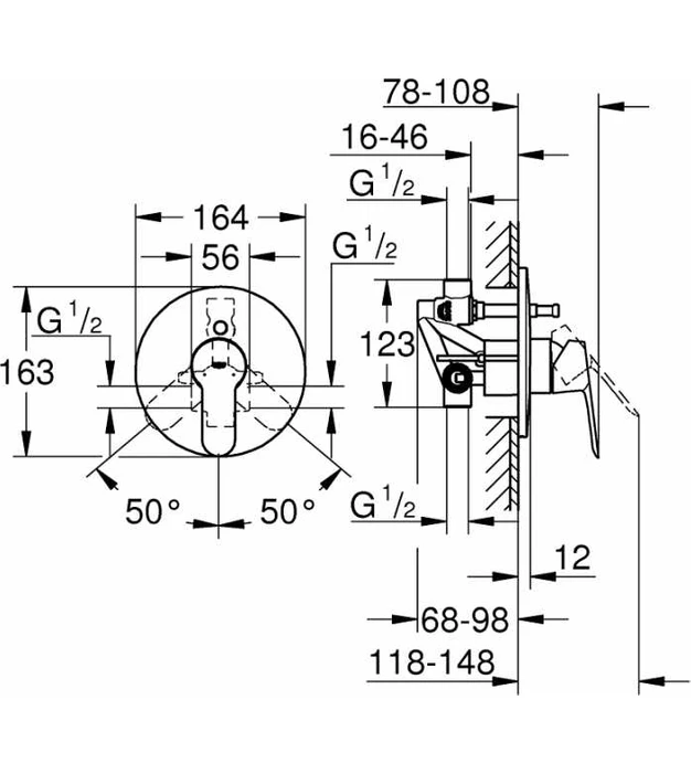 Resim Grohe Bauedge Ankastre Banyo ve Duş Bataryası 29079000 