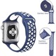 Case 4U Apple Watch Seri 7/6/SE/5/4 Delikli Spor Kayış 45mm 44mm 42mm Uyumlu Gece Mavisi - Siyah