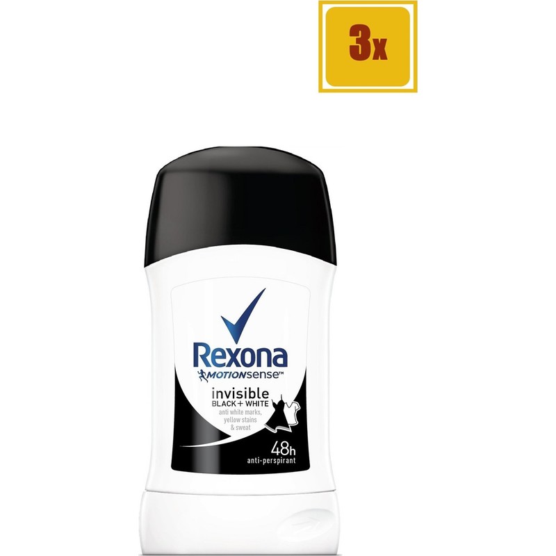 Rexona Invisible Black + White Women 50 ml Deo Stick 3'lü Set