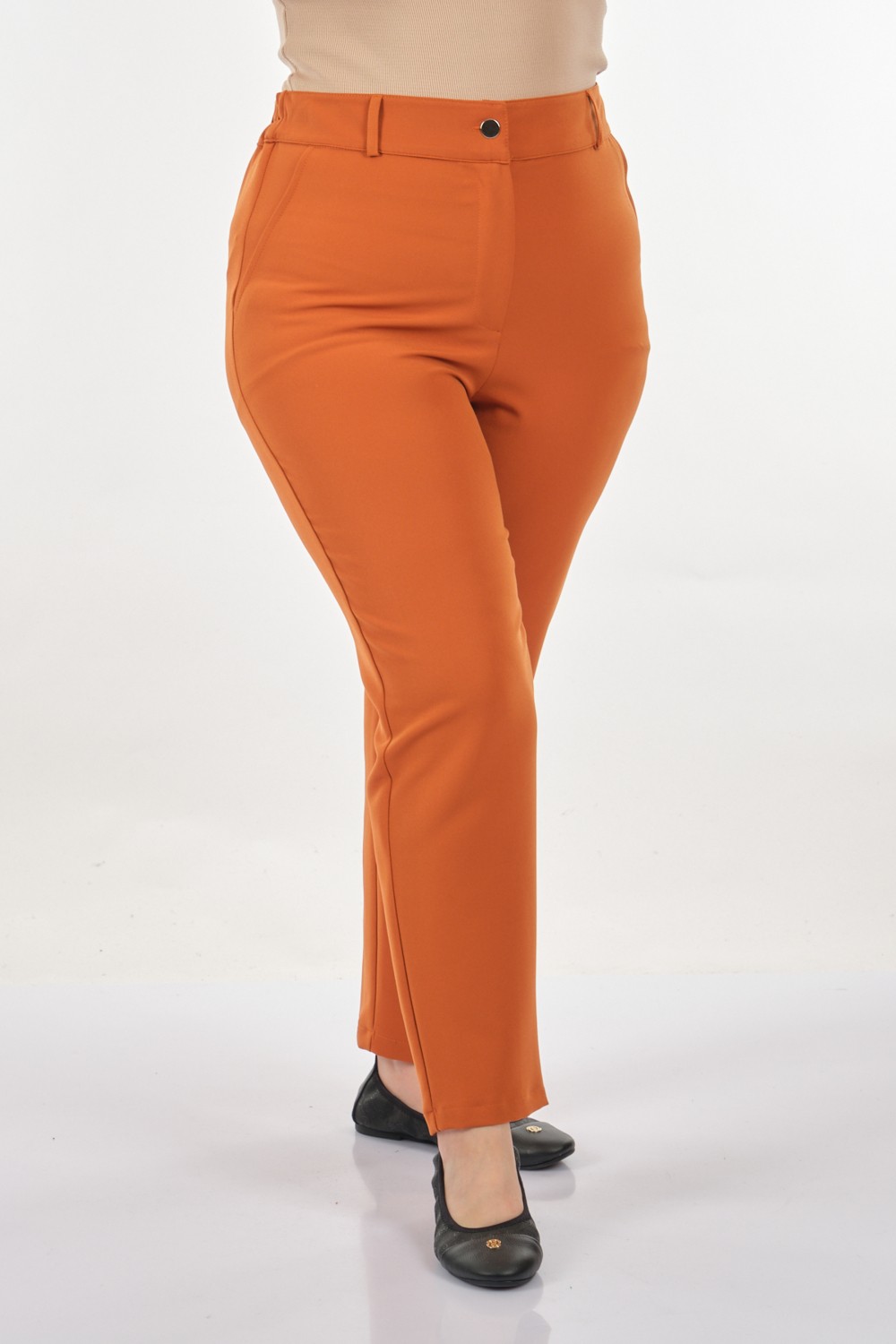 Sedna Minimalist Yüksek Bel Regular Fit Kadın Pantolon - Günlük & İş görsel 3