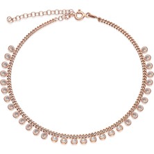 Adal Silver Kadın Gümüş Zirkon Taşlı Rose Halhal