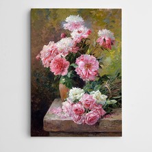 Dekolata Pembe Çiçekler Kanvas Tablo