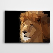 Dekolata Aslan Low Poly Kanvas Tablo