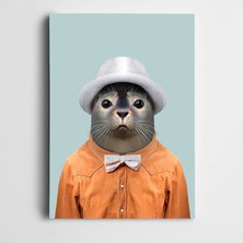 Dekolata Papyonlu Fok Kanvas Tablo