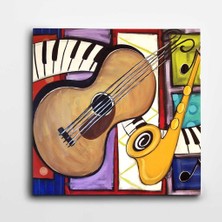 Dekolata Müzik Modern Sanat Kare Kanvas Tablo