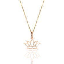 Söğütlü Silver Gümüş Rose Sonsuz Yaşamın Simgesi Lotus Çiçeği Kolye