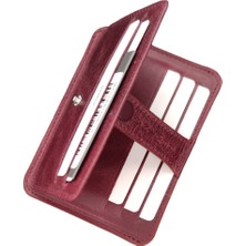 Rewina 9052 Hakiki Gercek Deri Çıtçıtlı Ince Unisex Cüzdan & Kartlık