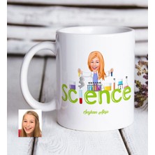 BK Kişiye Özel Bayan Fen Bilimleri Öğretmeni Beyaz Kupa Bardak-1