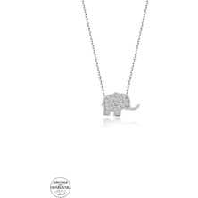 Swarovski Taşlı Gümüş Fil Bayan Kolye