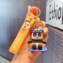 Hd Marketim Sevimli Panda 3 Boyutlu Silikon Anahtarlık Çanta Süsü Oyuncak Aksesuar