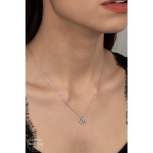 Swarovski Taşlı Gümüş Kalp Bayan Kolye