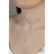 Swarovski Taşlı Gümüş Kartanesi Kolye