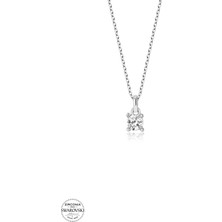 Swarovski Taşlı Gümüş Tektaş Kadın Kolye