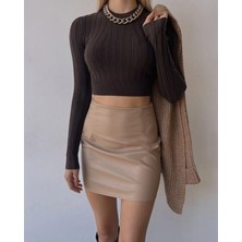 Bej, Suni Deri, Beli Lastikli Dar Minietek