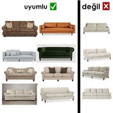 Tuchmall Koltuk Örtüsü Kaliteli Jakarlı Kumaştan Çekyat-Kanepe Kılıfı Yıkanabilir 3 Kişilik