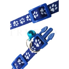 Truego Pati Desen Kedi ve Köpek Boyun Tasması Mavi