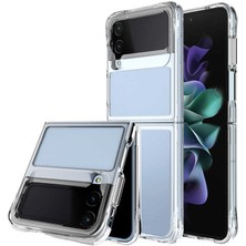 Kupa Samsung Galaxy Z Flip 4 Kılıf Darbe Emici Ultra Ince Şeffaf Pürüzsüz Sert Pc  Silikon Kapak