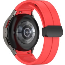 Novstrap Samsung Galaxy Watch 5 Seri 40MM 44MM Uyumlu Kordon Metal Magnet D Tokalı Silikon Kayış