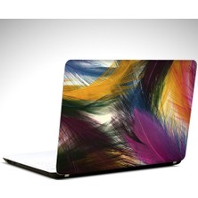 Dekolata Renkli Tüyler Laptop Sticker