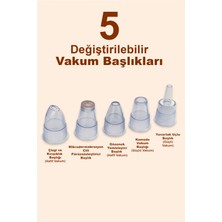 Dempower 5 Başlıklı Cilt Temizleme Vakum Aleti Multifunctional Cleaning Instrument Kırmızı-Beyaz Detaylı