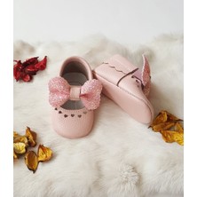 Hodore Alice Pudra Taşlı Hakiki Deri Bebek Makosen