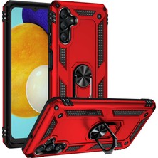 Kılıfmania Samsung Galaxy M13 Kapak Military Yüzüklü Stantlı Panzer Tank Kılıf - Kırmızı