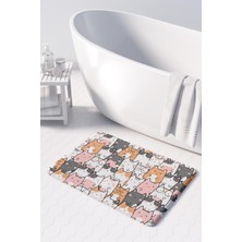 Monnhein Sevimli Tasarımlı Mikrofiber Banyo Paspası, Kaymaz Taban, Makinede Yıkanabilir (50x80 Cm)