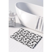 Monnhein Sevimli Tasarımlı Mikrofiber Banyo Paspası, Kaymaz Taban, Makinede Yıkanabilir (50x80 Cm)