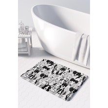 Monnhein Sevimli Tasarımlı Mikrofiber Banyo Paspası, Kaymaz Taban, Makinede Yıkanabilir (50x80 Cm)
