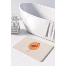 Monnhein Sevimli Tasarımlı Mikrofiber Banyo Paspası, Kaymaz Taban, Makinede Yıkanabilir (50x80 Cm)