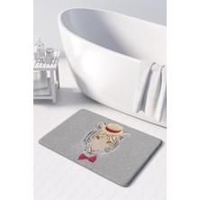 Monnhein Sevimli Tasarımlı Mikrofiber Banyo Paspası, Kaymaz Taban, Makinede Yıkanabilir (50x80 Cm)