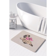Monnhein Sevimli Tasarımlı Mikrofiber Banyo Paspası, Kaymaz Taban, Makinede Yıkanabilir (50x80 Cm)