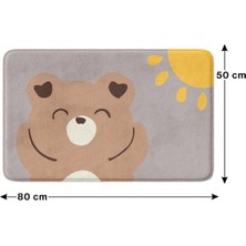 Monnhein Sevimli Tasarımlı Mikrofiber 2'li Takım Banyo Paspası, Kaymaz Taban, Makinede Yıkanabilir (40x60 Cm - 50x80 Cm)