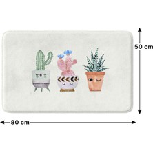 Monnhein Sevimli Tasarımlı Mikrofiber 2'li Takım Banyo Paspası, Kaymaz Taban, Makinede Yıkanabilir (40x60 Cm - 50x80 Cm)