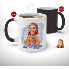 BK Kişiye Özel Öğretmen Karikatürlü Sihirli Kupa Bardak-4