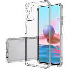 Caseart Xiaomi Redmi Note 10 Kapak Kamera Korumalı Antişok Airbag Köşe Korumalı Silikon Şeffaf Kılıf