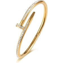 Adal Silver Zirkon Taşlı Çivi Gümüş Bileklik