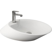 Bocchi Vessel Batarya Banklı Çanak Lavabo 72 cm Mat Beyaz 1021-002-0126