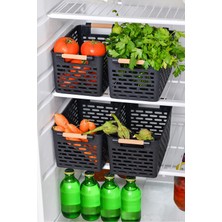 Vakia Ahşap Saplı Organizer Sepet