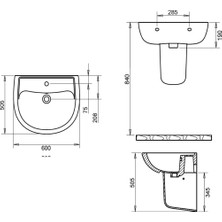 Turavit Alize Lavabo 50x60 cm ALZ6001