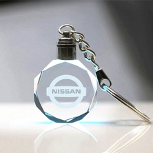 7/24 Hediye Nissan Logolu 2d Patlatma Kristal LED Işıklı Anahtarlık, Araba Anahtarlığı